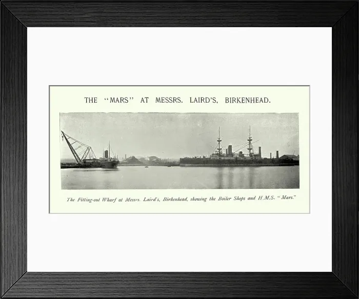 Framed Print : HMS Mars at Fitting out wharf Laird Brothers shipyard, Birkenhead, History Royal Navy shipbuilding, 19th Century Framed Print : HMS Mars at Fitting out wharf Laird Brothers shipyard, Birkenhead, History Royal Navy shipbuilding, 19th Century