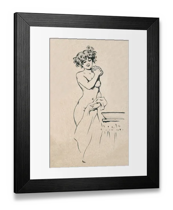 Framed Print : Beautiful young woman washing wish sponge and water in a bowl, Belle Epoque period, French 1890s, 19th Century Framed Print : Beautiful young woman washing wish sponge and water in a bowl, Belle Epoque period, French 1890s, 19th Century