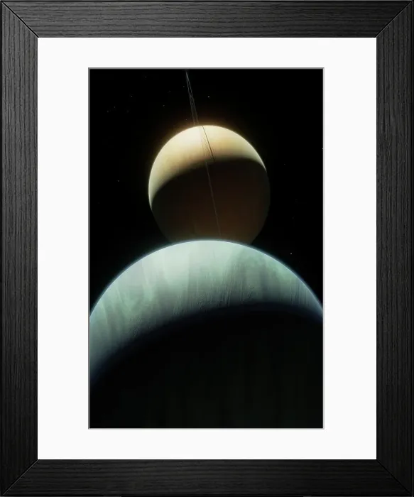 Framed Print : Exoplanet Kepler 1701b and its exomoon Framed Print : Exoplanet Kepler 1701b and its exomoon