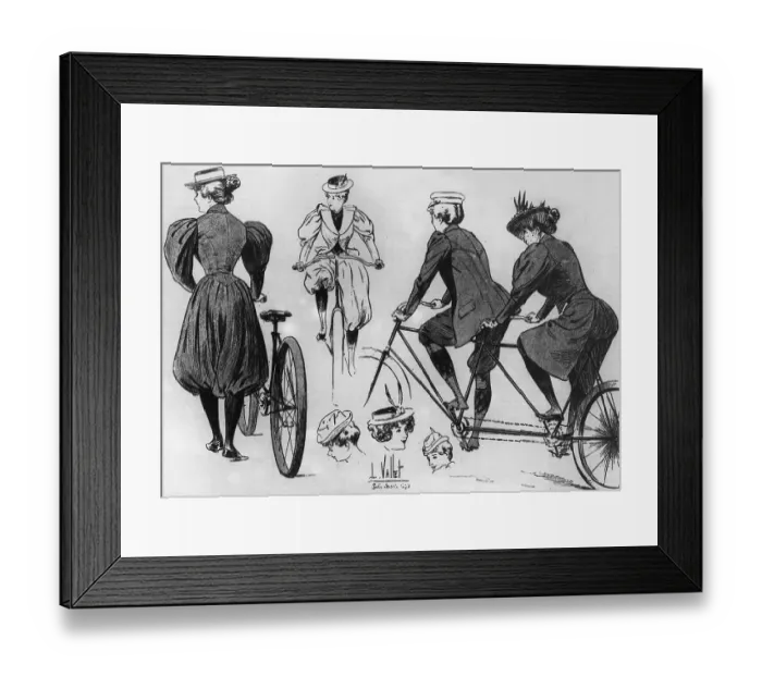 Framed Print : A group of women cycling, 1894 Framed Print : A group of women cycling, 1894