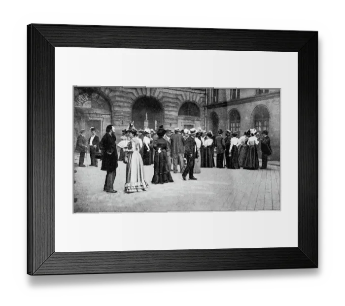 Framed Print : Antique photo: Waiting outside conservatoire Framed Print : Antique photo: Waiting outside conservatoire