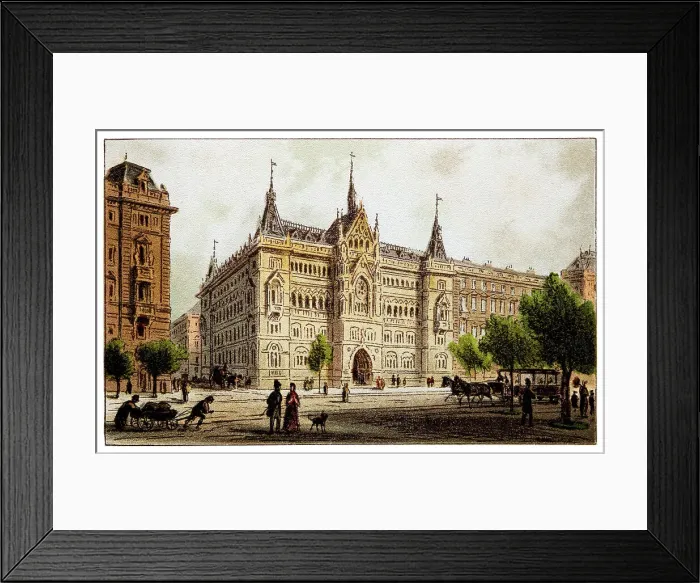 Framed Print : Schottenring. Atonement. Instead of the ring theater, which was burned on December 8, 1881 Framed Print : Schottenring. Atonement. Instead of the ring theater, which was burned on December 8, 1881