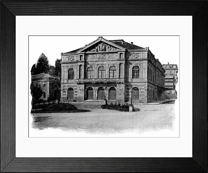 Framed Print : The Theater of Baden-Baden in Baden-Wurttemberg, Germany - 19th Century Framed Print : The Theater of Baden-Baden in Baden-Wurttemberg, Germany - 19th Century