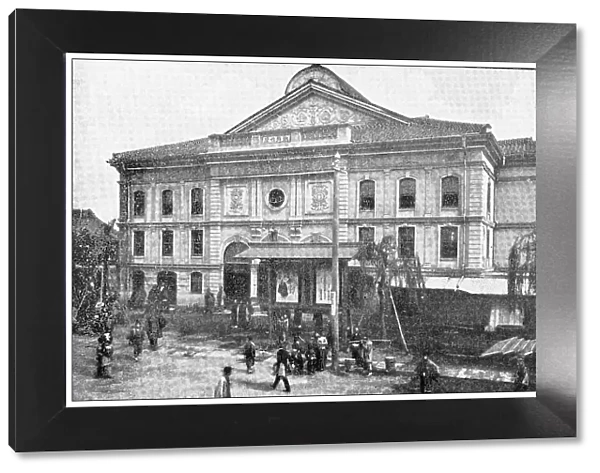Antique travel photographs of Japan: Theatre, Tokyo