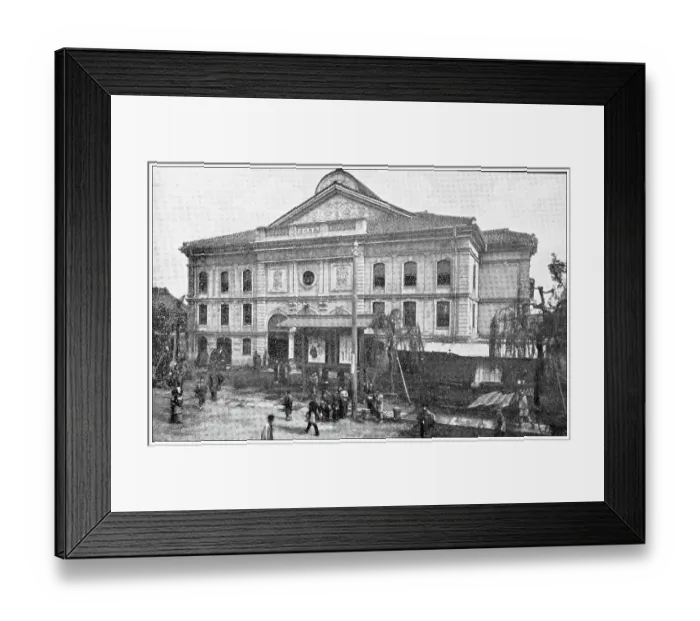 Framed Print : Antique travel photographs of Japan: Theatre, Tokyo Framed Print : Antique travel photographs of Japan: Theatre, Tokyo