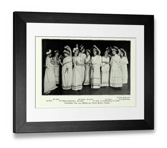 Framed Print : Women performing a classical Greek dance from the ball festival of the Berlin artists association, Vintage photograph Framed Print : Women performing a classical Greek dance from the ball festival of the Berlin artists association, Vintage photograph