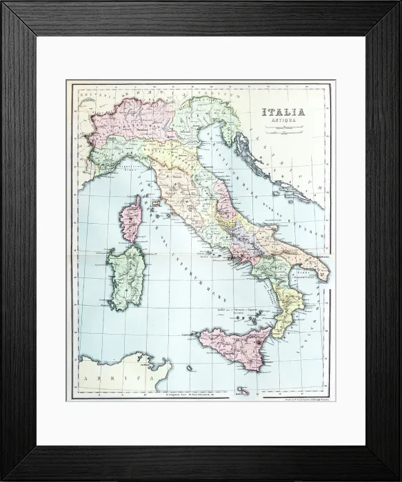 Framed Print : Antique map of Italy Framed Print : Antique map of Italy