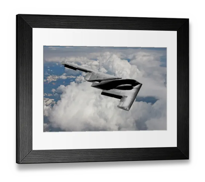Framed Print : Inflight view of a USAF Northrop Grumman B-2A stealth bomber Framed Print : Inflight view of a USAF Northrop Grumman B-2A stealth bomber