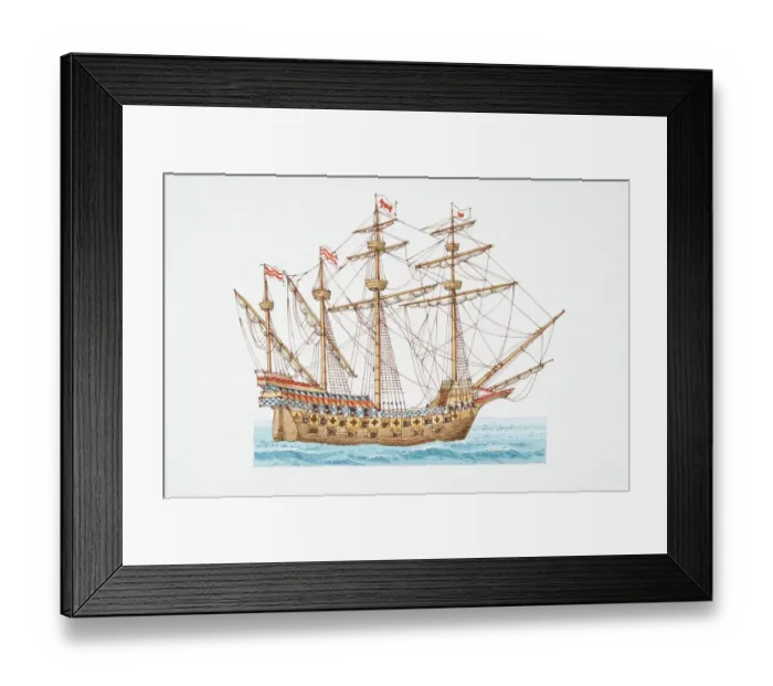 Framed Print : The 1587 British ship Ark Royal, side view Framed Print : The 1587 British ship Ark Royal, side view
