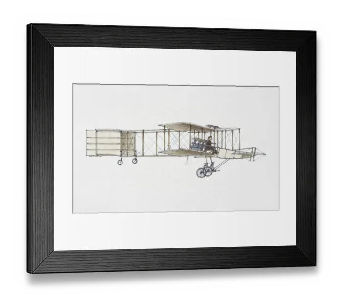 Framed Print : 1907 Voisin-Farman biplane, side view Framed Print : 1907 Voisin-Farman biplane, side view