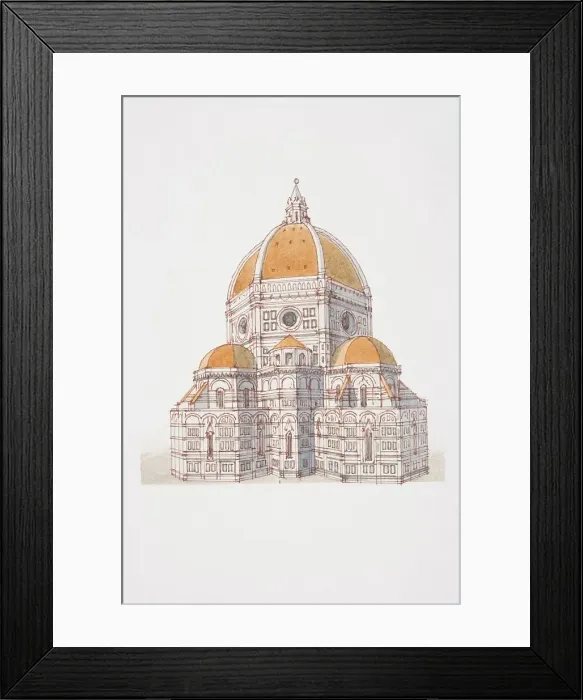 Framed Print : Italy, Florence Cathedral, front view Framed Print : Italy, Florence Cathedral, front view