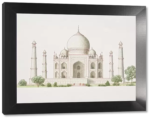 India, Agra, Taj Mahal, front view