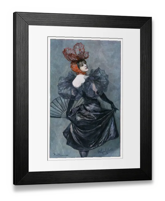 Framed Print : Showgirl at cabaret dancing painting 1897 Framed Print : Showgirl at cabaret dancing painting 1897