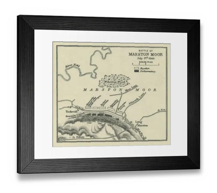 Framed Print : Old engraved map of Battle of Marston Moor (02. 07. 1644) Framed Print : Old engraved map of Battle of Marston Moor (02. 07. 1644)