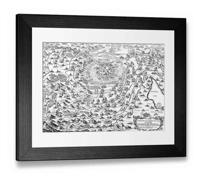 Framed Print : Defeat of the Ottoman Empire in Vienna in 1683: Vienna with the area devastated by the Turks Framed Print : Defeat of the Ottoman Empire in Vienna in 1683: Vienna with the area devastated by the Turks