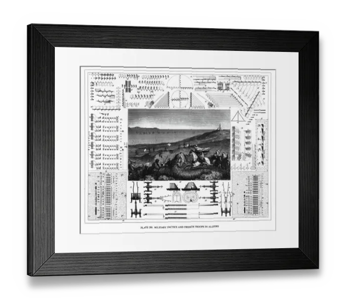 Framed Print : Military Tactics and French Troops in Algiers Engraving Framed Print : Military Tactics and French Troops in Algiers Engraving