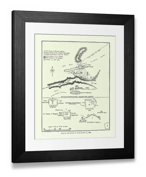 Framed Print : Plan of the Battle of Tamai, Sudan, 19th Century Framed Print : Plan of the Battle of Tamai, Sudan, 19th Century