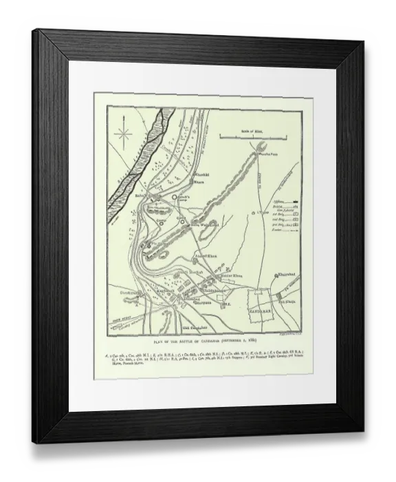 Framed Print : Plan of the Battle of Kandahar, 1880, Second Anglo-Afghan War Framed Print : Plan of the Battle of Kandahar, 1880, Second Anglo-Afghan War