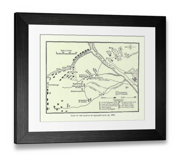 Framed Print : Plan of the Battle of Maiwand, Second Anglo-Afghan War Framed Print : Plan of the Battle of Maiwand, Second Anglo-Afghan War