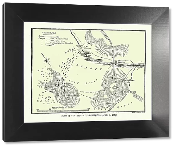 Plan of the Battle of Gingindlovu, Anglo Zulu War
