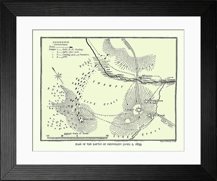 Framed Print : Plan of the Battle of Gingindlovu, Anglo Zulu War Framed Print : Plan of the Battle of Gingindlovu, Anglo Zulu War