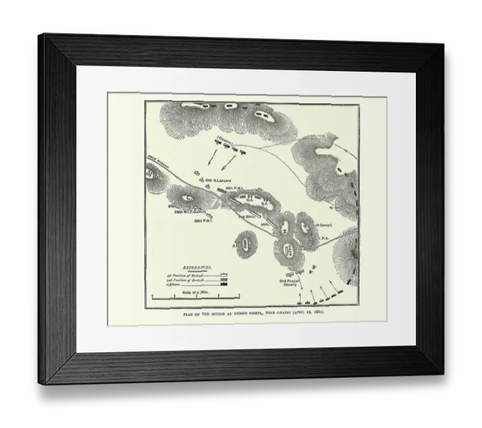 Framed Print : Plan of Battle of Ahmed Khel, Afghanistan, 1880 Framed Print : Plan of Battle of Ahmed Khel, Afghanistan, 1880