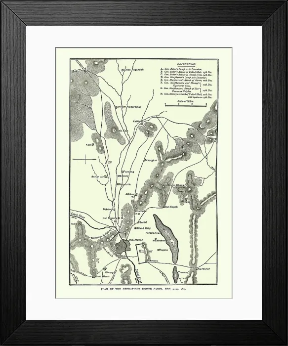 Framed Print : Plan of the Siege of Kabul, 1879, Second Anglo-Afghan War Framed Print : Plan of the Siege of Kabul, 1879, Second Anglo-Afghan War