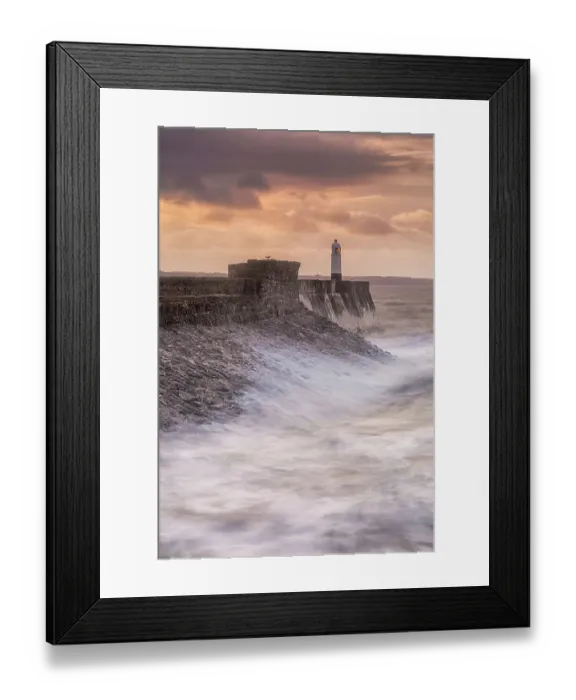 Framed Print : Portcawl Lighthouse Stormy View Framed Print : Portcawl Lighthouse Stormy View