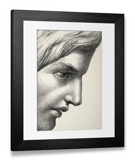 Framed Print : Vintage illustration Close up detail of the human face, nose, lips, eyes, forehead 19th Century Framed Print : Vintage illustration Close up detail of the human face, nose, lips, eyes, forehead 19th Century