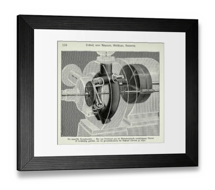 Framed Print : Diagram of a Laval steam turbine, Victorian Swedish engineering, 1890s, 19th Century history technology Framed Print : Diagram of a Laval steam turbine, Victorian Swedish engineering, 1890s, 19th Century history technology