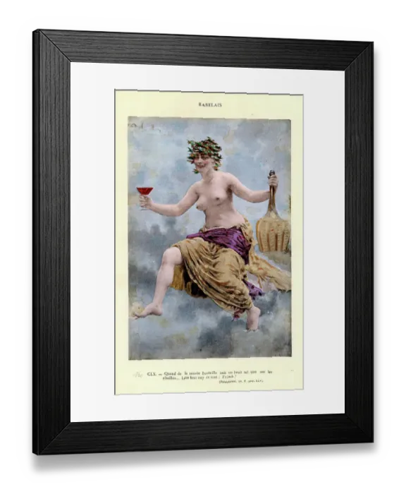 Framed Print : Francois Rabelais's Gargantua and Pantagruel, How Bacbuc explained the word of the Goddess-Bottle