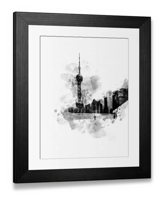 Framed Print : Oriental Pearl Tower with modern architecture background, Shanghai, China