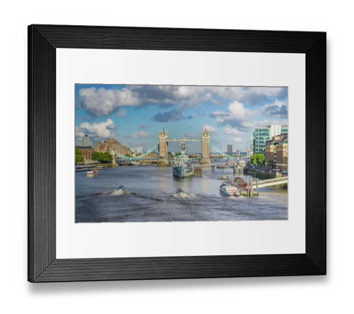 Framed Print : Tower Bridge and HMS Belfast View Framed Print : Tower Bridge and HMS Belfast View