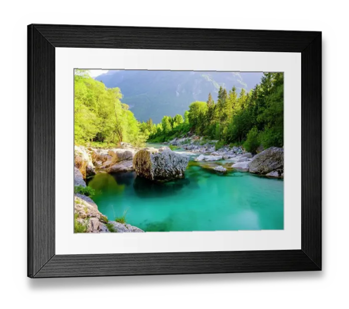 Framed Print : Emerald green Soca River, Soca Valley, Triglav National Park, Bovec, Slovenia Framed Print : Emerald green Soca River, Soca Valley, Triglav National Park, Bovec, Slovenia