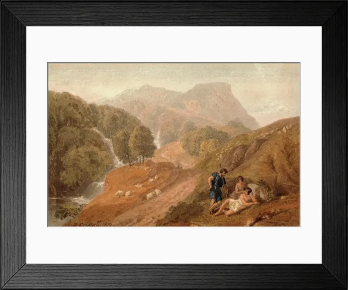 Framed Print : Arcadian Landscape with Sheep and Shepherds, 1814, Landscape in the Centre of the Peloponnese, Greece, Historic, digitally restored reproduction from a 19th century original Framed Print : Arcadian Landscape with Sheep and Shepherds, 1814, Landscape in the Centre of the Peloponnese, Greece, Historic, digitally restored reproduction from a 19th century original