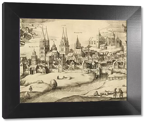 View of Nuremberg, Bavaria, Germany, in 1666, Historical, digitally restored reproduction from a 19th century original