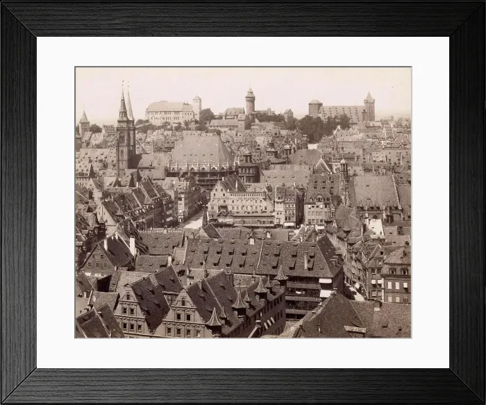 Framed Print : View of the city of Nuremberg in 1890, Bavaria, Germany, Historical, digitally restored reproduction from a 19th century original