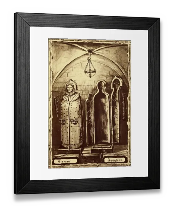 Framed Print : Iron Maiden torture instrument, Nuremberg Maiden, device used for torturing and executing people, in the castle of Nuremberg, 1800, Bavaria, Germany, Historical, digitally restored reproduction from a 19th century original Framed Print : Iron Maiden torture instrument, Nuremberg Maiden, device used for torturing and executing people, in the castle of Nuremberg, 1800, Bavaria, Germany, Historical, digitally restored reproduction from a 19th century original