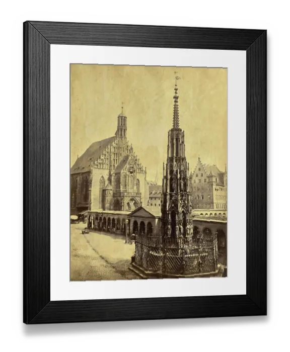 Framed Print : The Church of Our Lady and Beautiful Fountain, 1870, Nuremberg, Bavaria, Germany, Historical, digitally restored reproduction from a 19th century original Framed Print : The Church of Our Lady and Beautiful Fountain, 1870, Nuremberg, Bavaria, Germany, Historical, digitally restored reproduction from a 19th century original