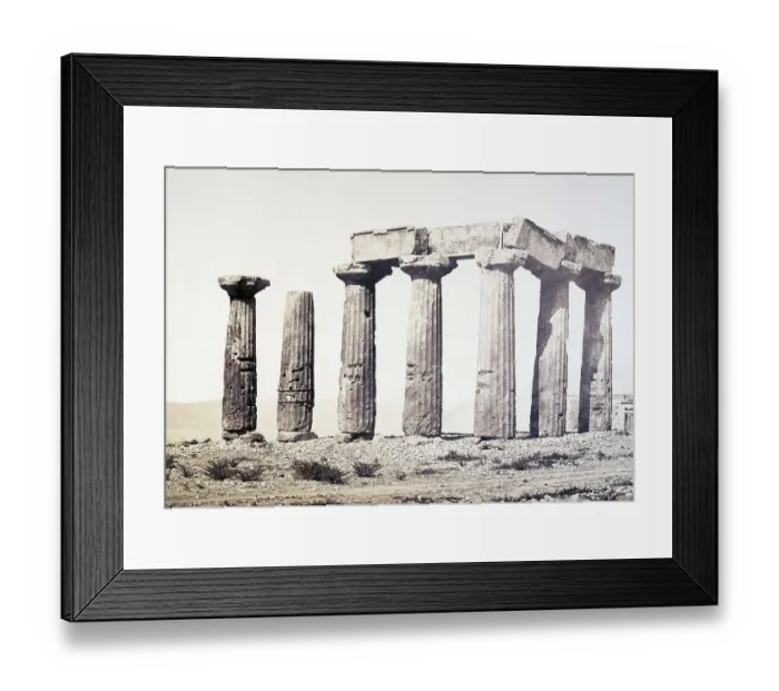 Framed Print : The Ruin of the Temple of Corinth, 1860, Greece, Historical, digitally restored reproduction from a 19th century original Framed Print : The Ruin of the Temple of Corinth, 1860, Greece, Historical, digitally restored reproduction from a 19th century original