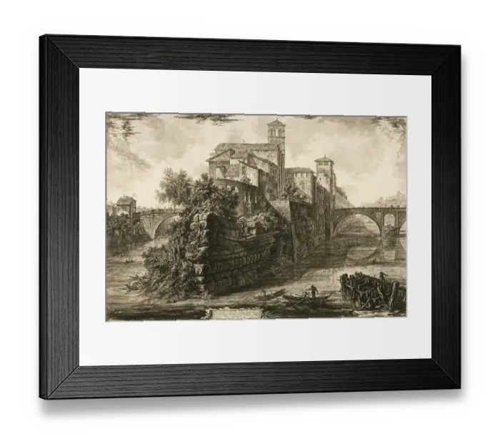 Framed Print : Ancient Rome, Isola Tiberina, the island in the Tiber, Tiber Island, 1770, Italy, Historical, digitally restored reproduction from an original of the time Framed Print : Ancient Rome, Isola Tiberina, the island in the Tiber, Tiber Island, 1770, Italy, Historical, digitally restored reproduction from an original of the time