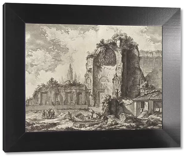 Ancient Rome, View of the Ruins of Two Triclinia, Dining Halls that Belonged to Nero's Golden House, Actually the Temple of Venus and Rome, 1770, Italy, Historic, digitally restored reproduction from an original of the period