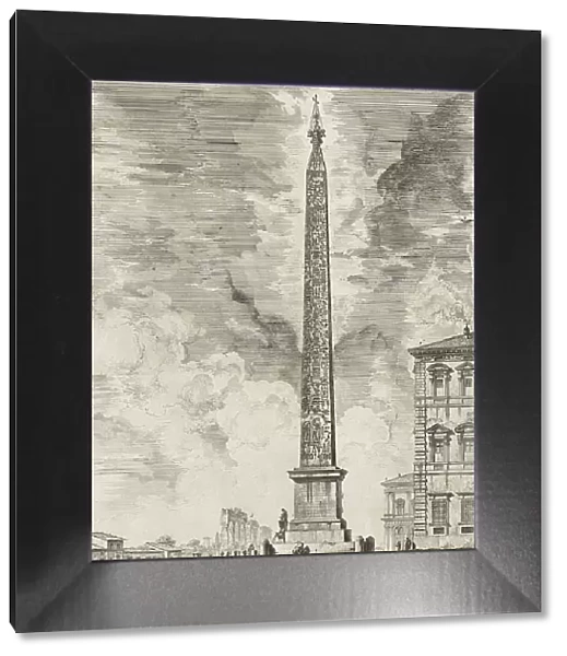 Ancient Rome, The Lateran Obelisk is an Egyptian obelisk in Rome. It is 32, 18 metres high and stands today in the Piazza San Giovanni in Laterano in front of the Lateran Basilica, 1770, Italy, Historic
