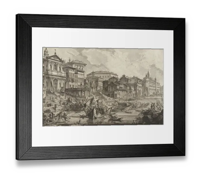 Framed Print : Ancient Rome, Porto di Ripetta, Port of Ripetta c. 1750, Italy, Historical, digitally restored reproduction from an original of the period Framed Print : Ancient Rome, Porto di Ripetta, Port of Ripetta c. 1750, Italy, Historical, digitally restored reproduction from an original of the period