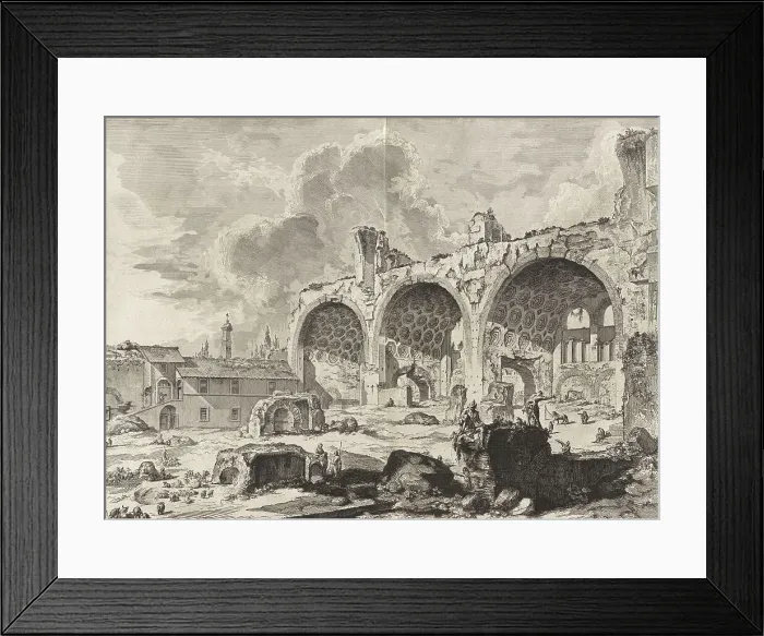 Framed Print : Ancient Rome, View of the remains of the dining hall of Nero's Golden House, commonly called the Temple of Peace, actually the Basilica of Maxentius and Constantine, 1760, Italy, Historic Framed Print : Ancient Rome, View of the remains of the dining hall of Nero's Golden House, commonly called the Temple of Peace, actually the Basilica of Maxentius and Constantine, 1760, Italy, Historic
