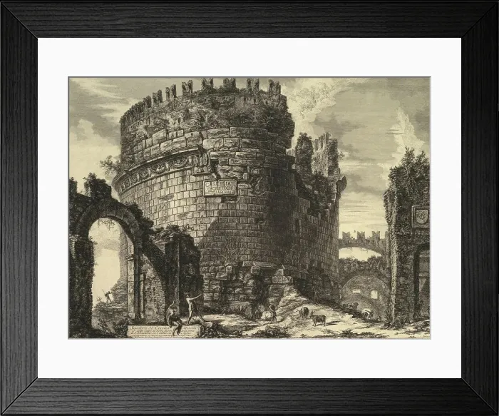 Framed Print : Ancient Rome, The Tomb of Caecilia Metella, 1762, Italy, Historical, digitally restored reproduction from an original of the period Framed Print : Ancient Rome, The Tomb of Caecilia Metella, 1762, Italy, Historical, digitally restored reproduction from an original of the period