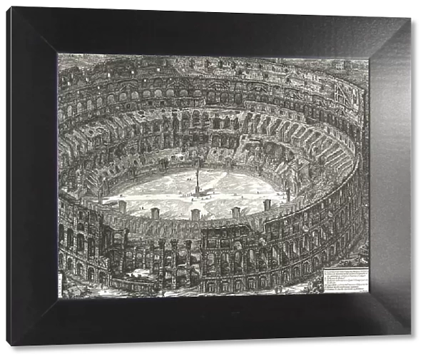 Ancient Rome, View of the Flavian Amphitheatre, known as the Colosseum, 1720, Italy, Historical, digitally restored reproduction from an original of the period