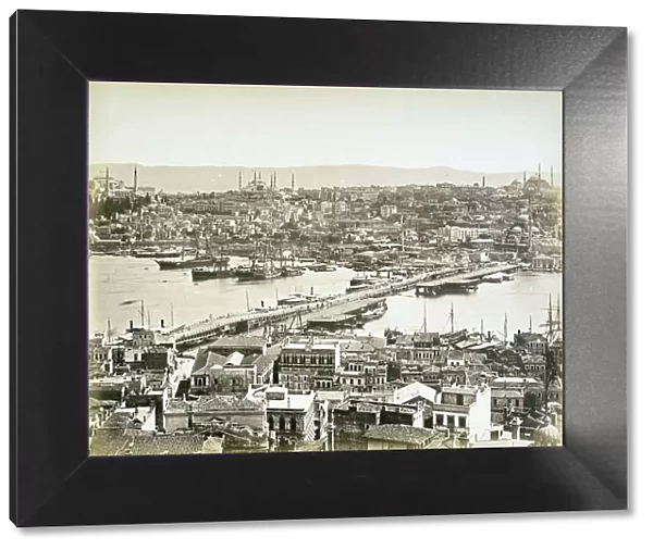 Stamboul, Golden Horn and Galata, Constantinople, today Istanbul, 1870, Turkey, Historical, digitally restored reproduction from a 19th century original
