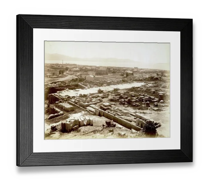 Framed Print : Bay of Eleusis in Attica, today Elefsina, cult site of Demeter and scene of the Mysteries of Eleusis, Salamis on the other side of the bay, ca. 1875, Greece, Historic, digitally restored reproduction from a 19th century original Framed Print : Bay of Eleusis in Attica, today Elefsina, cult site of Demeter and scene of the Mysteries of Eleusis, Salamis on the other side of the bay, ca. 1875, Greece, Historic, digitally restored reproduction from a 19th century original