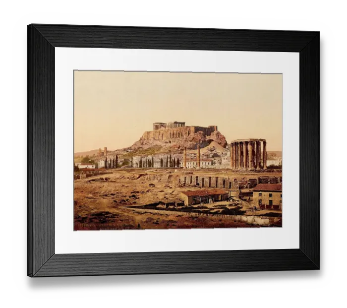 Framed Print : Athens. The Acropolis with the Temple of Jupiter, 1890, Greece, Historical, digitally restored reproduction from a 19th century original Framed Print : Athens. The Acropolis with the Temple of Jupiter, 1890, Greece, Historical, digitally restored reproduction from a 19th century original